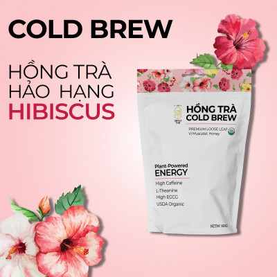 Hồng Trà Cold Brew Hữu Cơ - Chứng Nhận USDA Organic, Đậm Vị Muscatel Mật Ong, Không Chát Túi Zip 75g
