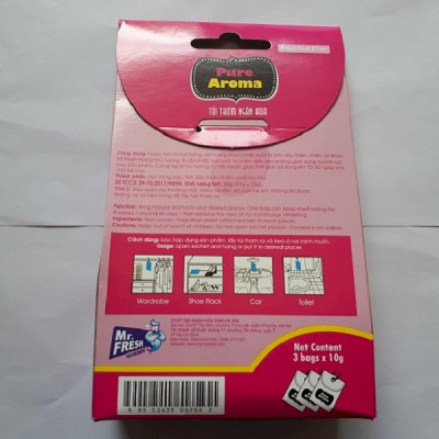 Combo 3 Hộp 9 túi thơm phòng Mr. Fresh Hàn Quốc hương ngàn hoa khử mùi tủ quần áo (10g/gói)