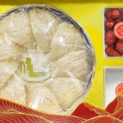 Hộp Quà Hoa Mai Yến Sợi Tinh Chế 100g Yến Nha Trang Khánh Hòa (10 Tổ/100g)