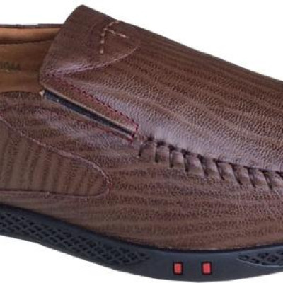 Giày mọi nam Trường Hải màu nâu da bò thật cao cấp không bong tróc đế cao su chống mòn không trơn GMTH092