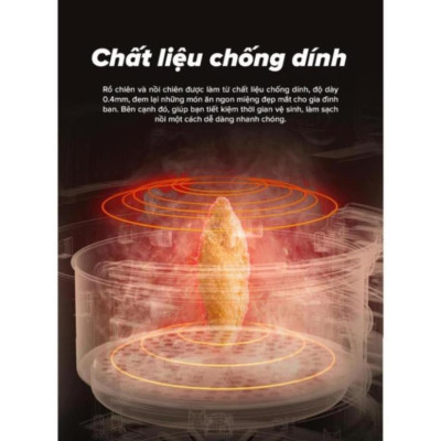 Nồi chiên không dầu Sharp KF-AF42MV-ST chống dính 4,2L Công suất 1250W -1450W - Hàng chính hãng