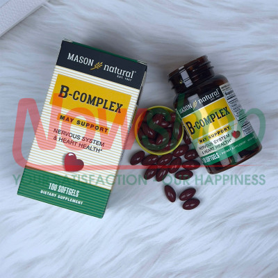 B-Complex Mason Natural Hộp 100 viên bổ sung năng lượng giảm mệt mỏi căng thẳng tăng sức đề kháng