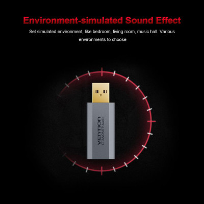 Thẻ âm thanh ngoài USB với giao diện 3,5 mm 7.1 Kênh không cần trình điều khiển Thay thế cho máy tính xách tay PC PUGB PS4 VENTION