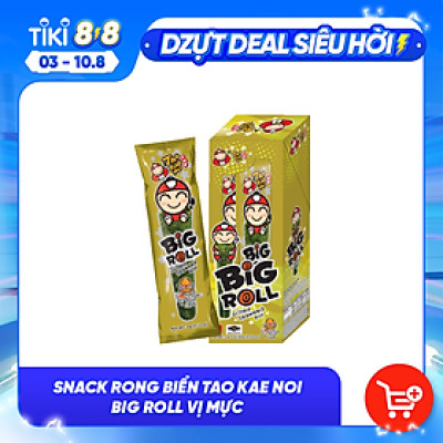  Snack rong biển Tao Kae Noi Big Roll vị Mực 3,6g