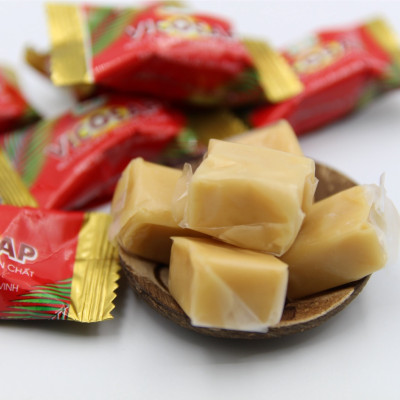 Combo 3 Kẹo dừa sáp VICOSAP vị cacao lá dứa kẹo mềm dẻo ít đường đặc sản Trà Vinh hộp 100g