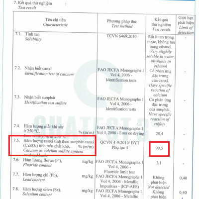 Calcium sulfate Mỹ 23kg thạch cao tinh khiết 99% dùng trong thực phẩm