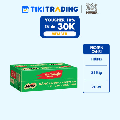 Sữa Lúa Mạch Nestlé MILO Teen Protein Canxi (24 x 210ml)