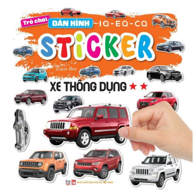 Sách - Trò Chơi Bóc Dán Hình Sticker - Xe Thông Dụng - Combo 2 Tập - Rèn Luyện IQ EQ CQ - Việt Thư