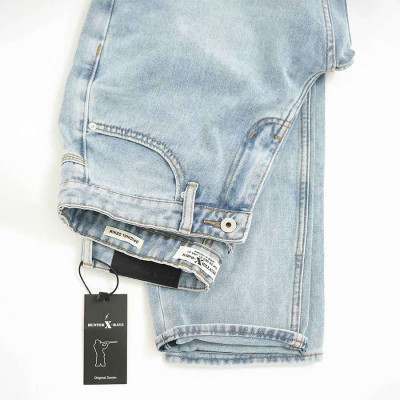 Quần Jeans Nam Cao Cấp HUNTER X-RAYS Form Straight Cotton Màu Xanh Nhạt D23
