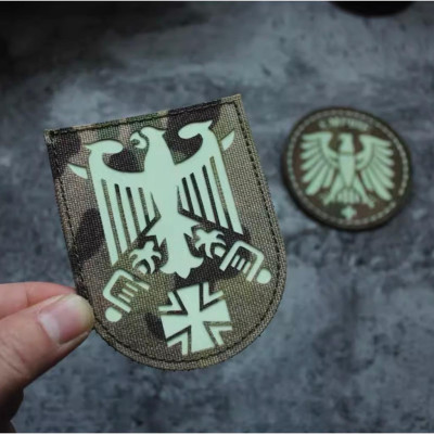 Patch_velcro đại bàng Đức dạ quang_phản quang chiến thuật