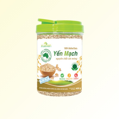 Yến Mạch Nguyên Chất Cán Mỏng Xuân An [ko đường]Hộp400G(Tặng 1 Túi Yến Mạch 150G)