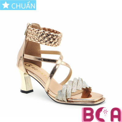 Giày công chúa 6 phân RO540 ROSATA tại BCASHOP hở mũi, quai ngang lấp lánh, quai ôm cổ chân và dây kéo phía sau