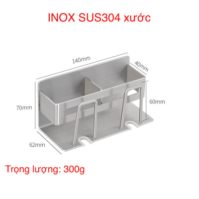 Kệ đựng bàn chải đánh răng 2 ngăn inox 304 Hobby home decor CD3M