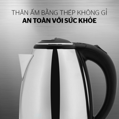 Ấm Siêu Tốc Inox 1.8L HTD1081 - Hàng Chính Hãng