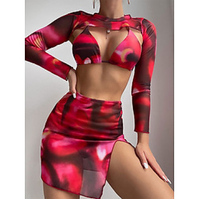 Bikini 2 Mảnh 3 Chi Tiết , Đồ Bơi 2 Dây Chất Lụa Kèm Quây Kín Đáo Sexy