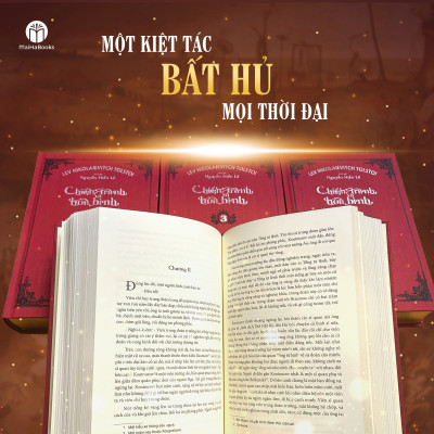 (Bìa cứng - Cạnh mạ nhũ vàng) TRỌN BỘ 4 TẬP CHIẾN TRANH VÀ HÒA BÌNH – Lev Nikolaievitch Tolstoi – Nguyễn Hiến Lê dịch - MaiHaBooks