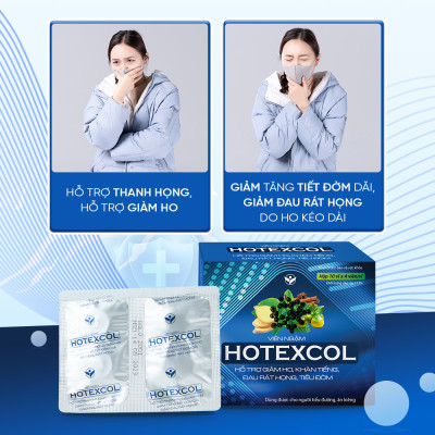 Viên Ngậm Thanh Họng Hotexcol Giúp Giảm Ho - Dịu Thanh Quản - Giảm Đau Rát Do Ho Hộp 10 vỉ x 4 viên
