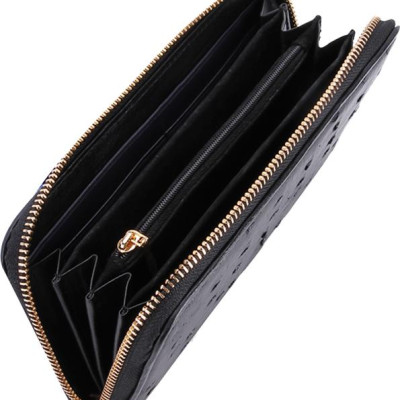 Ví Nữ Da Đà Điểu 1 Khóa Vip Huy Hoàng HT3429 (19 x 10.5 cm) - Đen