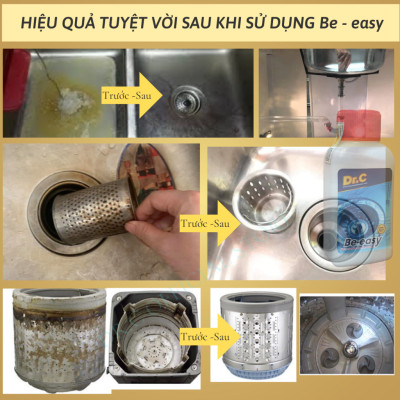 Bột Thông Cống Làm Sạch Đường Ống Cống Thoát Chậu Rửa Lavabo Lồng Máy Giặt Thông Bồn Cầu DrC Beeasy 100 Gam