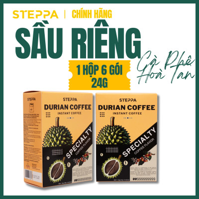STEPPACAFE-Cà phê hòa tan SẦU RIÊNG thơm béo (Hộp 6 gói x 24g)