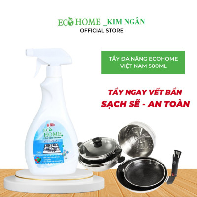 Xịt Tẩy Đa Năng Công Nghệ Sinh Học ECOHOME 500ML Tẩy Cặn Canxi, Tẩy Kính, Vòi Sen, Bồn Sứ, Chậu Tắm, Gạch Men, Gương Soi