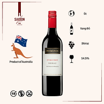 Rượu Vang Đỏ Dominic EVOLUTION Shiraz 750ml 14.5% Acl