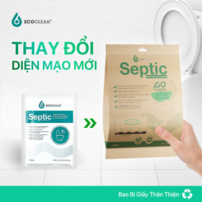 [Combo Tiện Lợi] Gói Men Bể Phốt EcoClean Septic - Men Vi Sinh Xử Lý Hầm Cầu, Bể Phốt Đầy, Tràn - Túi Gói 100gram