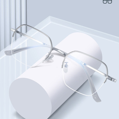 KAVI 211 - Kính Đổi Màu Khi Ra Nắng Gọng Kim Loại Nửa Viền Cao Cấp Dáng Lục Giác