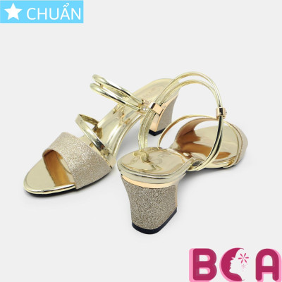 Giày cao gót nữ 5p RO539 ROSATA tại BCASHOP hở mũi, quai ngang 2 dây có thể mang theo nhiều kiểu, màu vàng