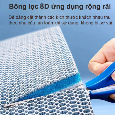 Vật Liệu Lọc Hồ Cá 1KG | Bông Lọc 8D Cao Cấp 50x11x2cm Hiệu Quả