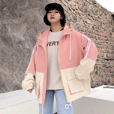  Áo khoác nữ dù 2 lớp in chữ LionGirl phối nón hàng đẹp - M304