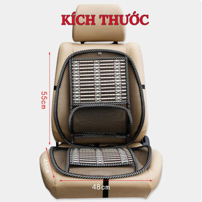 Bộ Lót Ghế Tựa Lưng Ô Tô Lưới Trúc Massage Lưng Chống Mỏi, Chống Nóng Hiệu Quả - 1 Chiếc.
