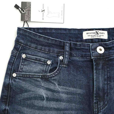 Quần Short Jeans Nam Rách Cao Cấp HUNTER -RAYS Form Slimfit Thun Màu Xanh S57