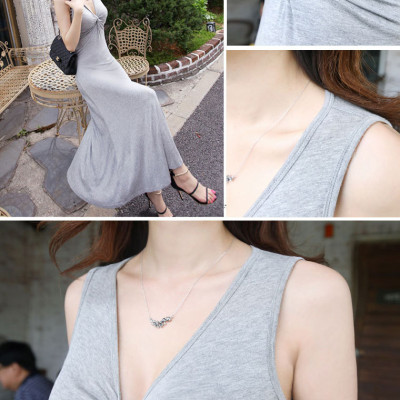 Đầm maxi nữ, đầm thun nữ cổ V xoắn ngực gợi cảm, phong cách trẻ trung HB32