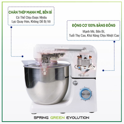 Máy Trộn Thực Phẩm, Máy Đánh Trứng, Máy Nhồi Bột, Máy Đánh Kem MIXER 10L Cao Cấp. Trộn Mọi Loại Thực Phẩm, Tốc Độ Cao, Tiết Kiệm Điện, Hàng Nhập Khẩu 