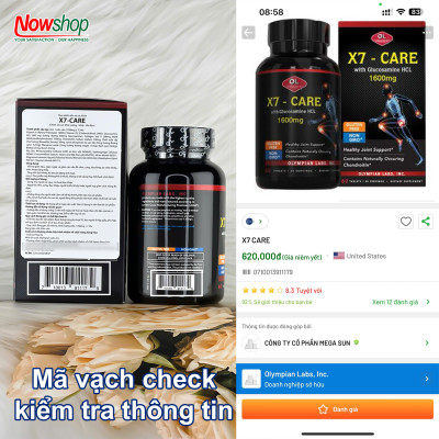 X7-Care Olympian Labs hộp 60 viên bổ khớp tăng tiết dịch khớp giảm đau nhức khô khớp thoái hoá khớp