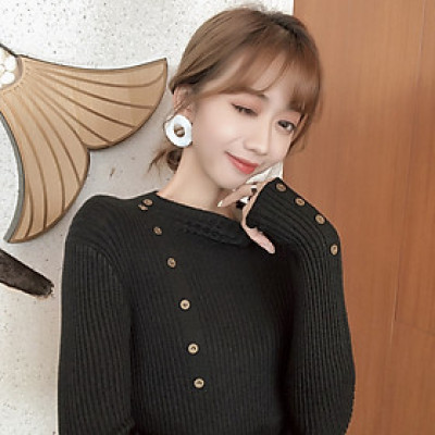 Áo len nữ Haint Boutique cổ 3 phân ôm sát ALN10