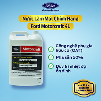 Nước Làm Mát Ô Tô Chính Hãng Ford Motorcraft 4L – Màu Vàng | Bảo Vệ Động Cơ, Tiêu Chuẩn Ford WSS-M97844-D