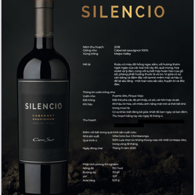 RƯỢU VANG ĐỎ CHILE SILENCIO "LIMITED EDITION" VINTAGE 2018