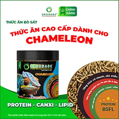 Thức ăn bò sát Tắc Kè Hoa GREENABC - Chameleon - Hàm lượng protein 44.9 giúp tăng trưởng nhanh, lên màu đẹp - Hộp 68g