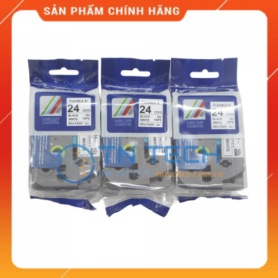 Nhãn In HZE-FX251 - Đen nền trắng 24mm x 8m - Dùng cho máy in BROTHER - AIMO - PUTY [Hàng nhập khẩu]