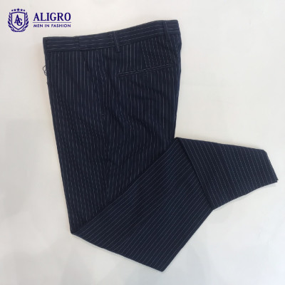 Quần âu nam ALIGRO màu navy kẻ sọc trắng, chuẩn form slimfit, tôn dáng ALGO1052