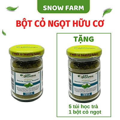 Bột trà Cỏ Ngọt  Hữu Cơ Just Organik Dạng Bột Nguyên Chất , Chất Tạo Ngọt Phù Hợp Cho Người Tiểu Đường