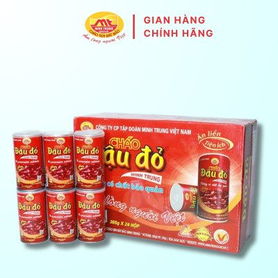 Cháo đậu đỏ Minh Trung 365g - Cháo Đậu Đỏ 24 (thùng 24 lon)