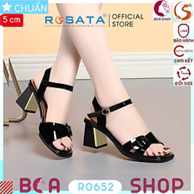 Xăng đan nữ đế vuông cao gót 5 phân RO652 ROSATA tại BCASHOP tôn dáng, tôn chân lại êm ái và năng động thời trang