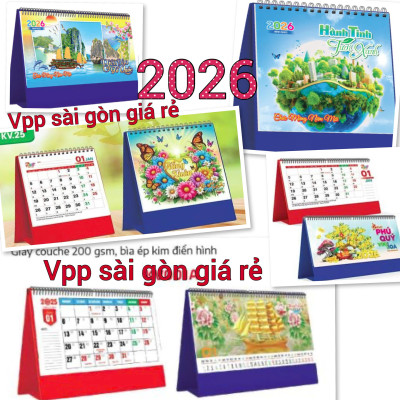 Lịch Để Bàn 2026 Đế Chữ A ,Bìa Ép Kim Điển Hình Cao Cấp, Sang Trọng
