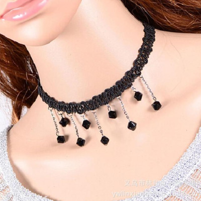 Vòng cổ choker tatoo đính hạt V44