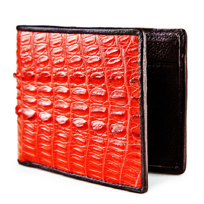 HJ2250 - Bóp nam Huy Hoàng da cá sấu gai màu đỏ